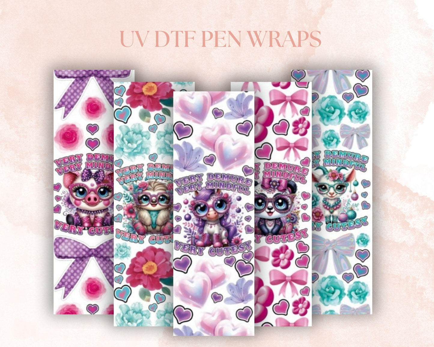 UV DTF Pen Wraps Very Demure Very Mindful Very Cutesy image 0