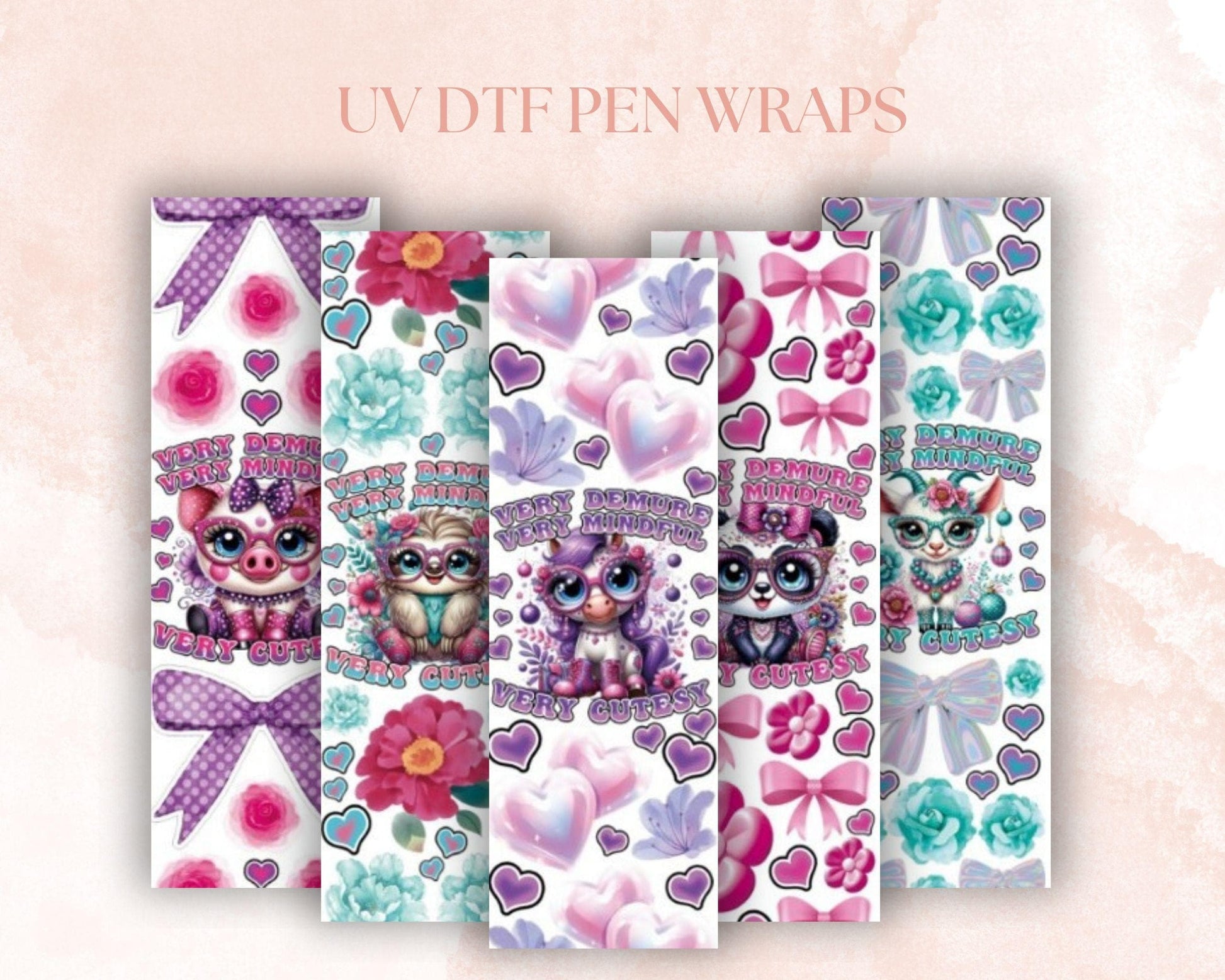 UV DTF Pen Wraps Very Demure Very Mindful Very Cutesy image 0