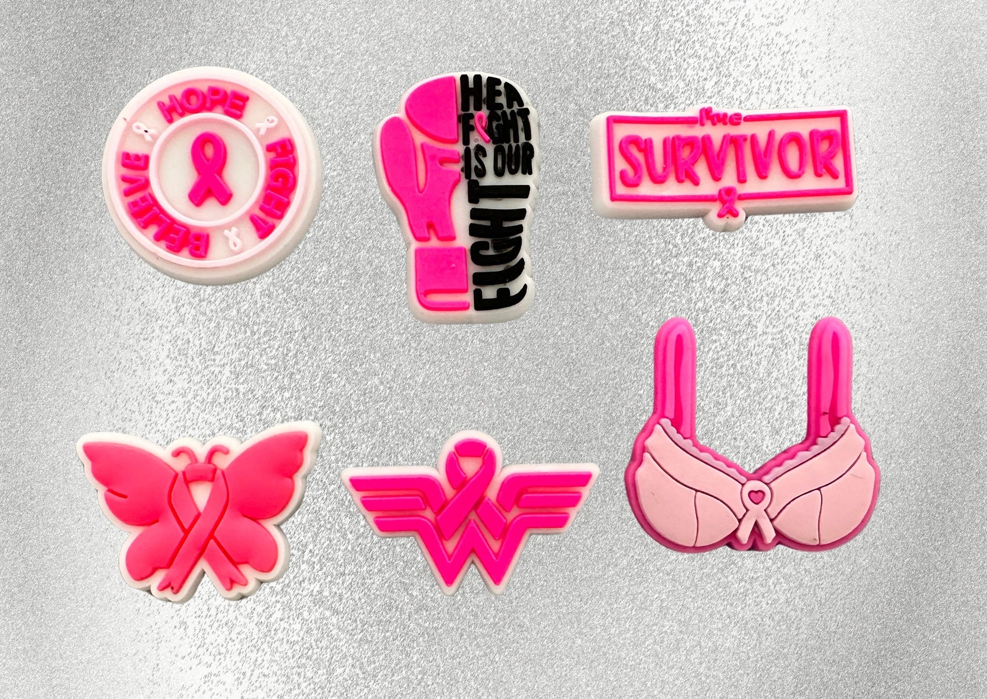 Breast Cancer Shoe Charms image 0