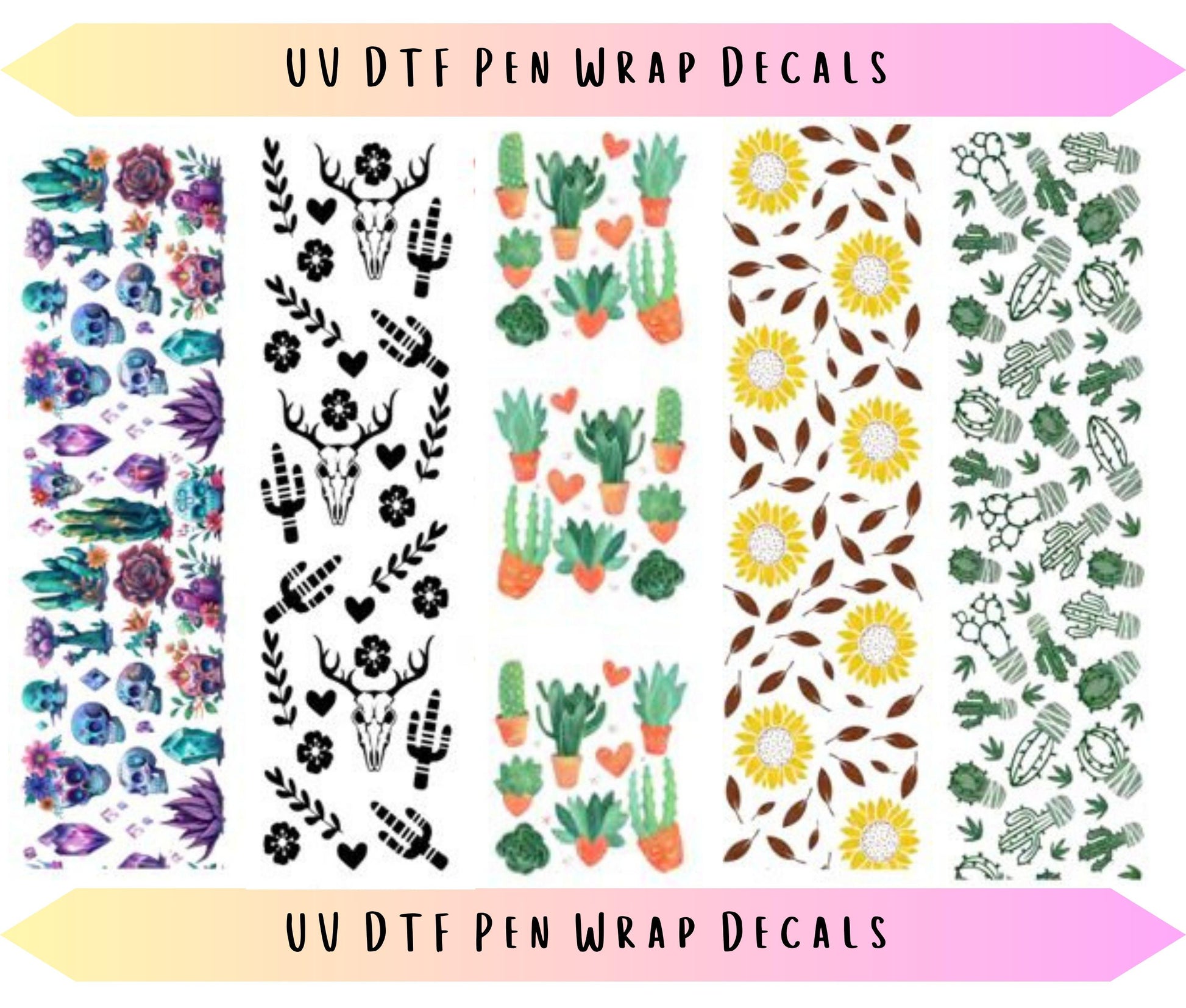 UV DTF Pen Wraps Succulent Western Sunflower image 0