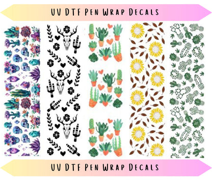UV DTF Pen Wraps Succulent Western Sunflower image 0