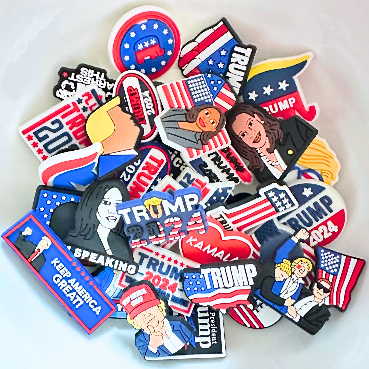 President Trump & Harris Shoe Charms image 0