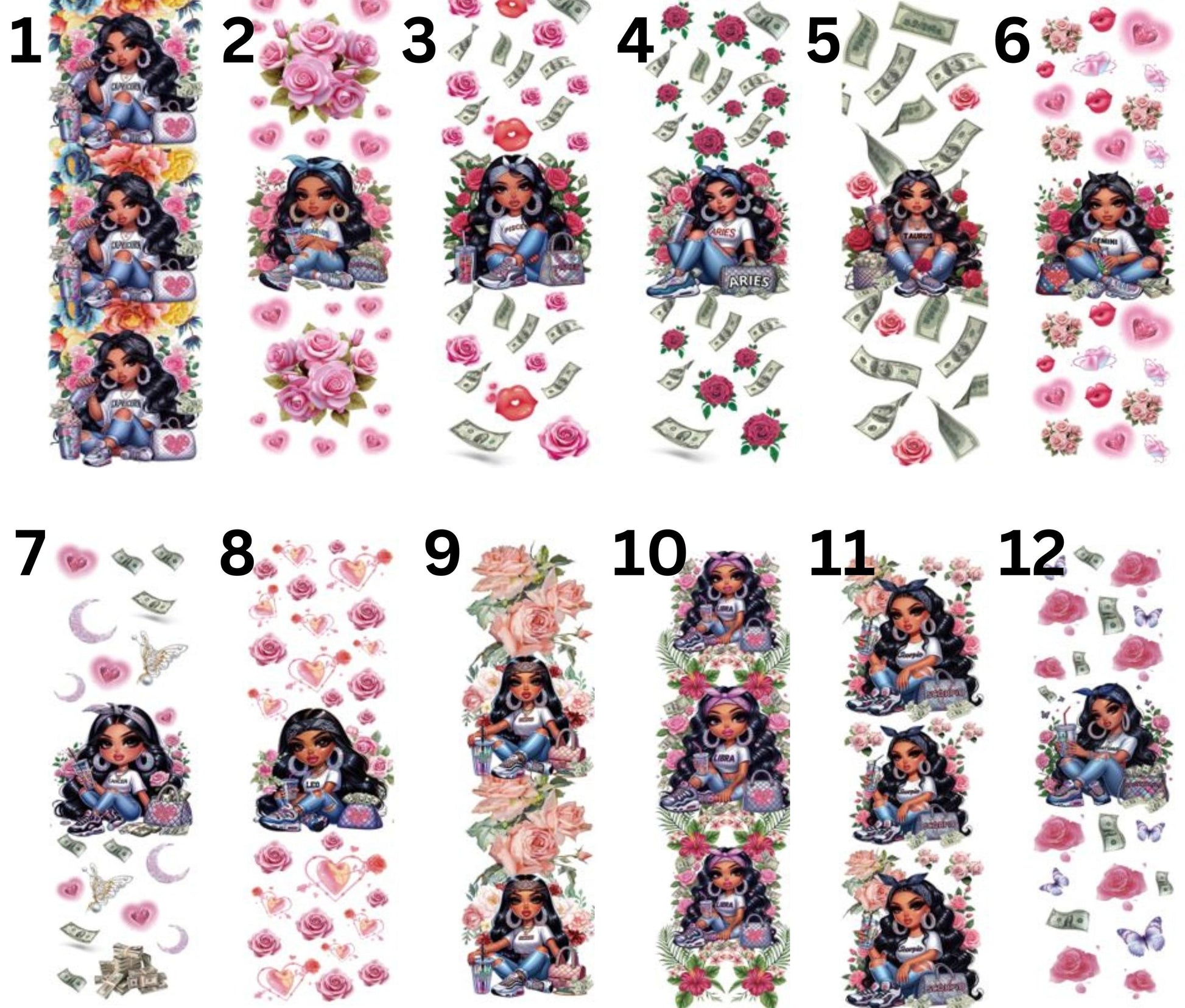 UV DTF Pen Wraps Zodiac Signs image 1