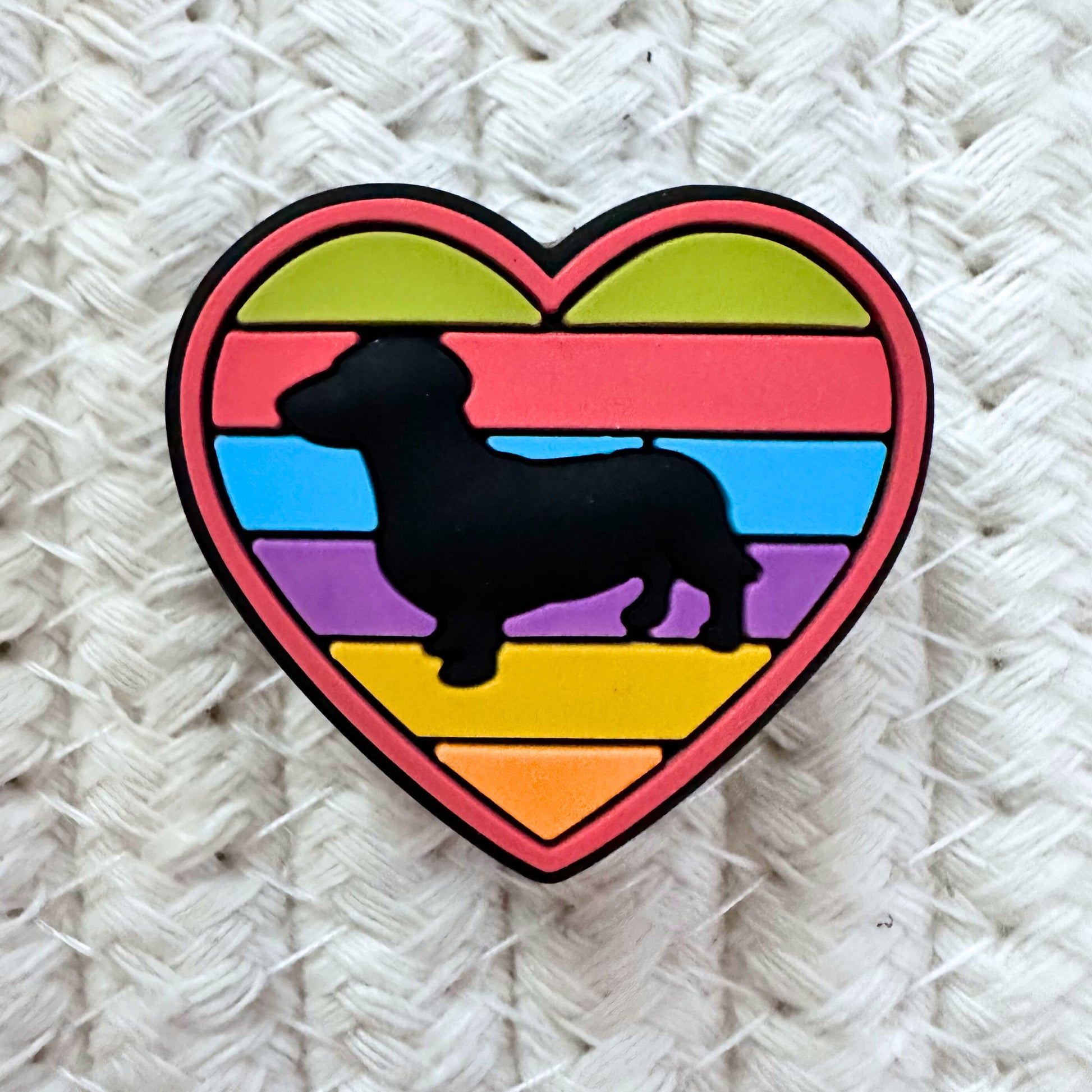 Dog Dachshund Rainbow Heart image 1