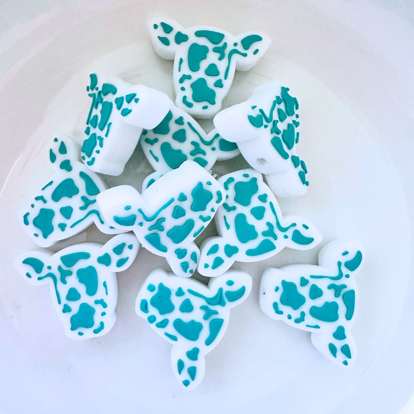 Teal Cow Print image 0