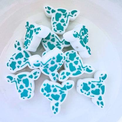 Teal Cow Print image 0