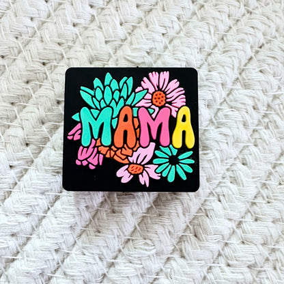 Mama Floral Teal Pink image 1