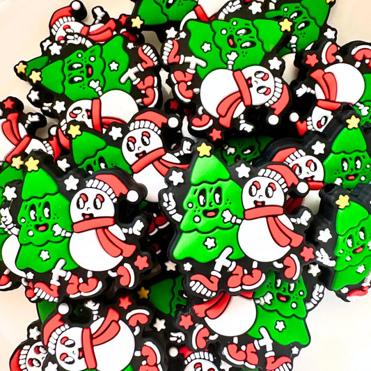 Christmas Snowman & Christmas Tree Red/Green image 0