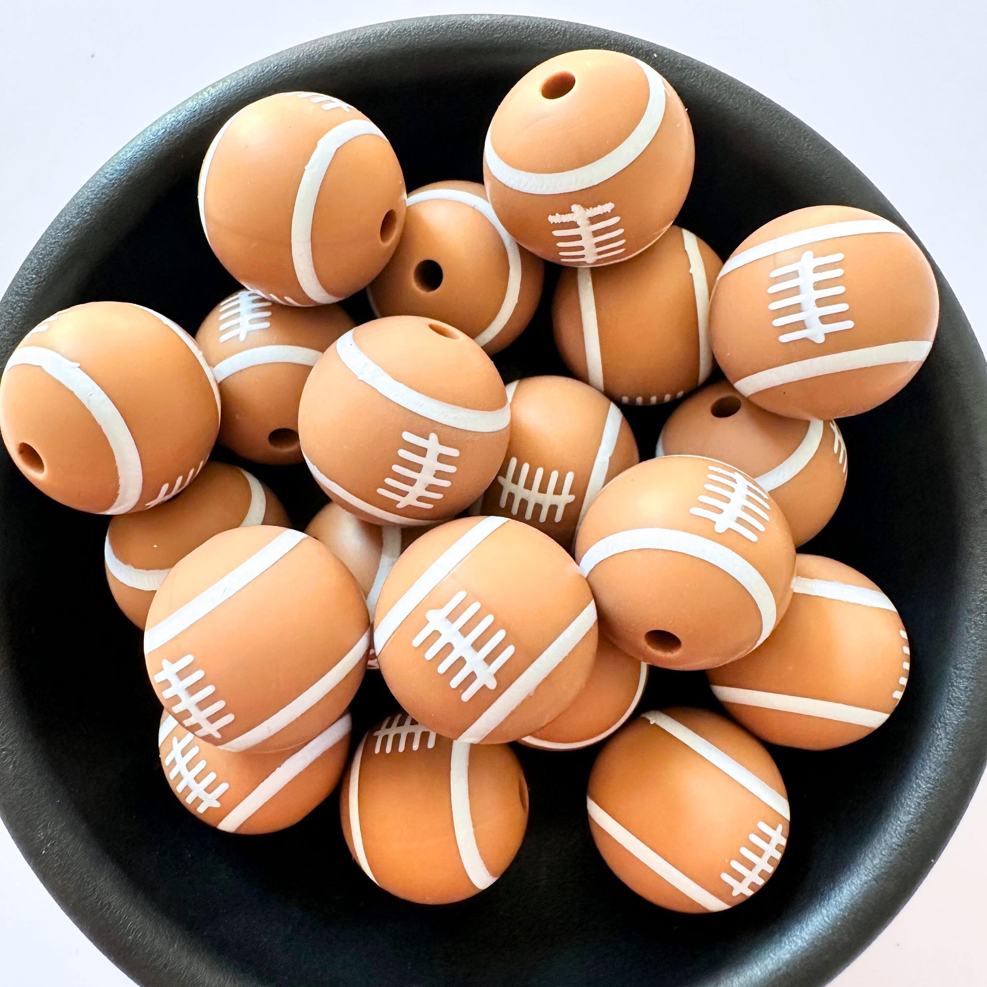 Football 15mm Silicone Beads image 0